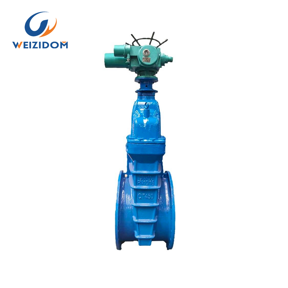 Electric actuator resilient gate valve