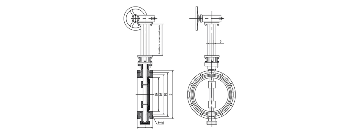 Extension bar soft seal butterfly valve