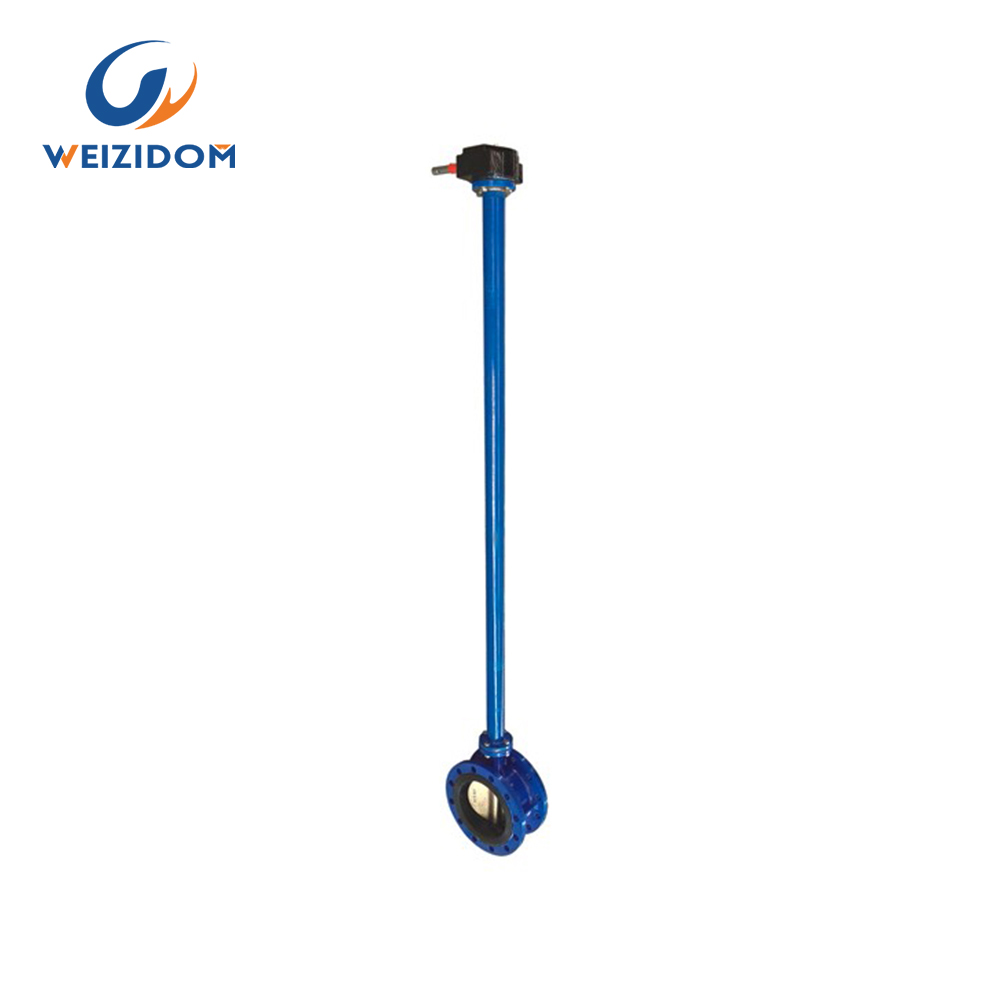 Extension bar soft seal butterfly valve