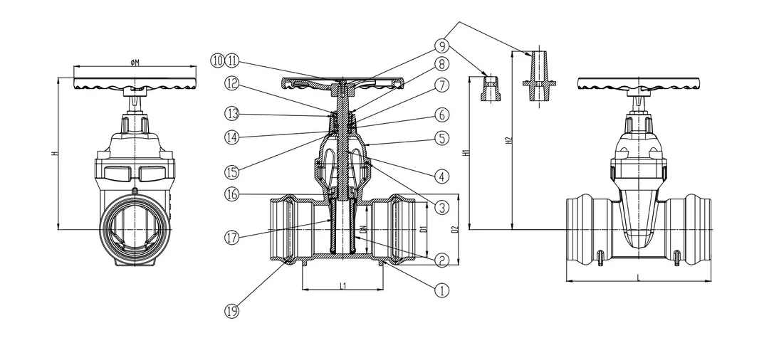 Socket connection soft seal gate valve