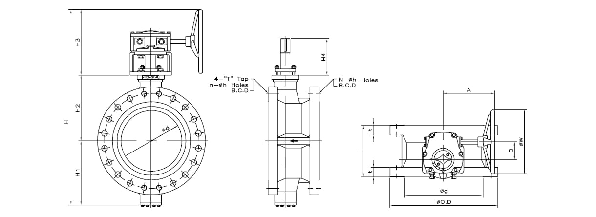 double flange butterfly valve