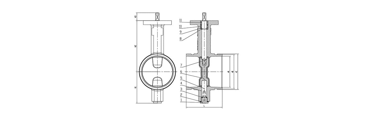 grooved butterfly valve