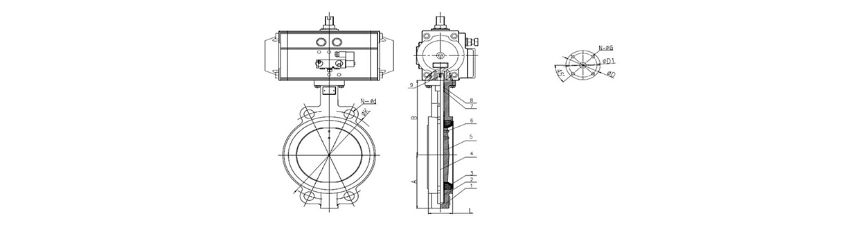 pneumatic butterfly valve