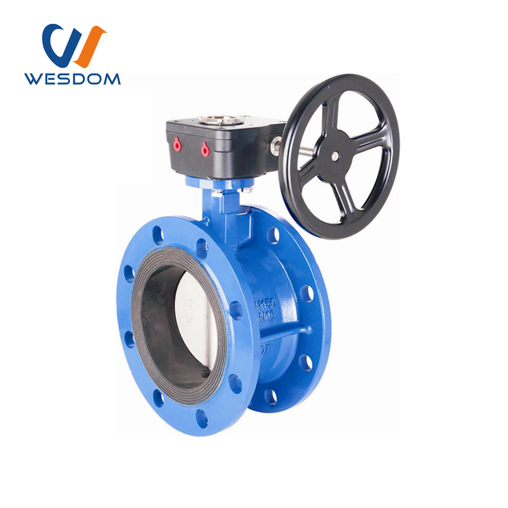 Double flange lined fluorine butterfly valve
