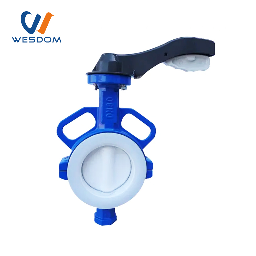 Wafer lined fluorine butterfly valve