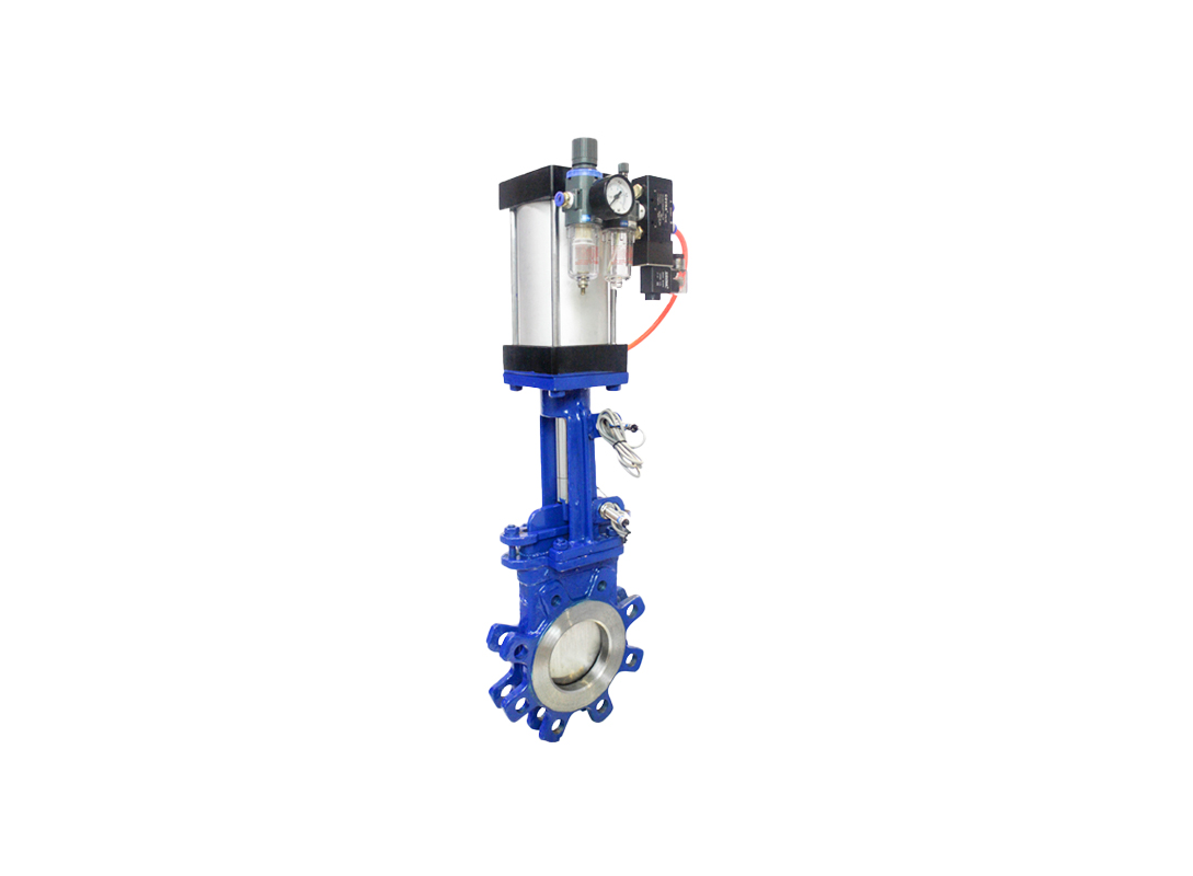 Special extension rod pneumatic knife gate for sewage treatment plant