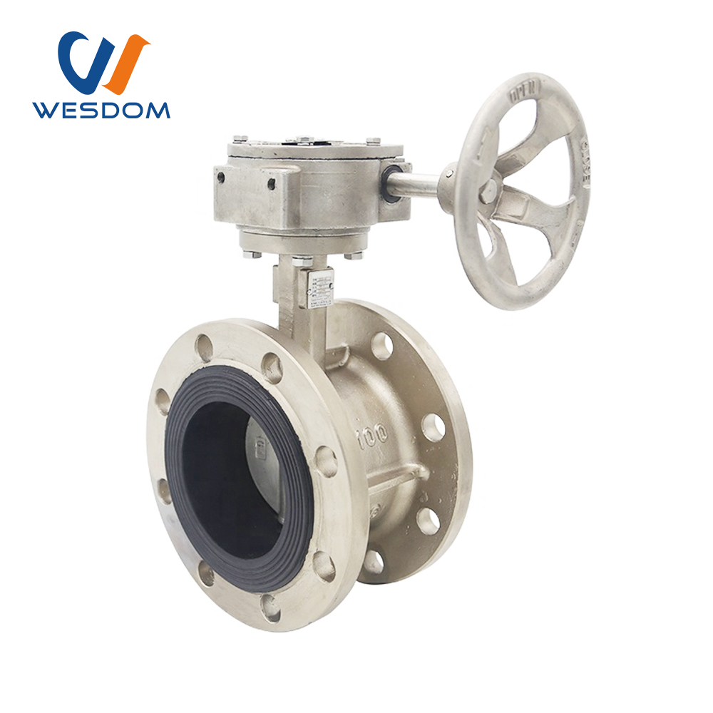 Stainless steel flanged butterfly valve