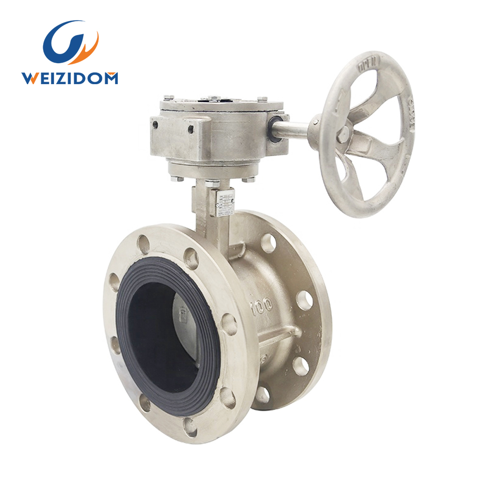 Stainless steel flanged butterfly valve
