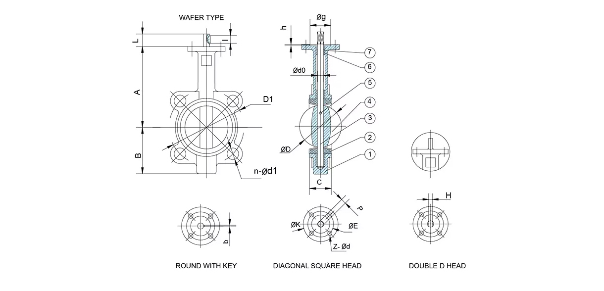 Stainless steel wafer butterfly valve