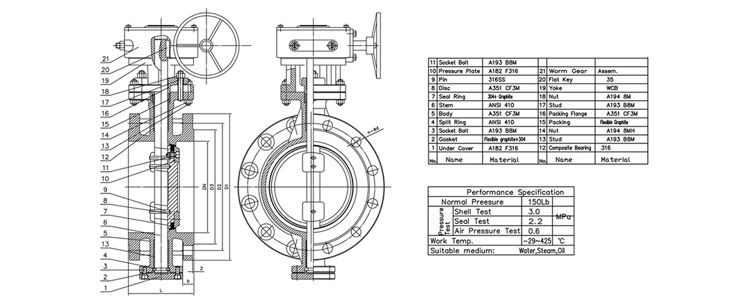 D343H Hard Seal Butterfly Valve