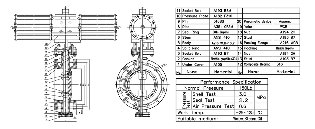 D643H Triple Eccentric Butterfly Valve